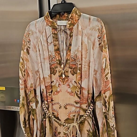 💕ZIMMERMANN💕 Lyre Ruffle Tiered Billow Sleeve Midi Dress ~ Spliced US 6 NWT - Picture 13 of 16